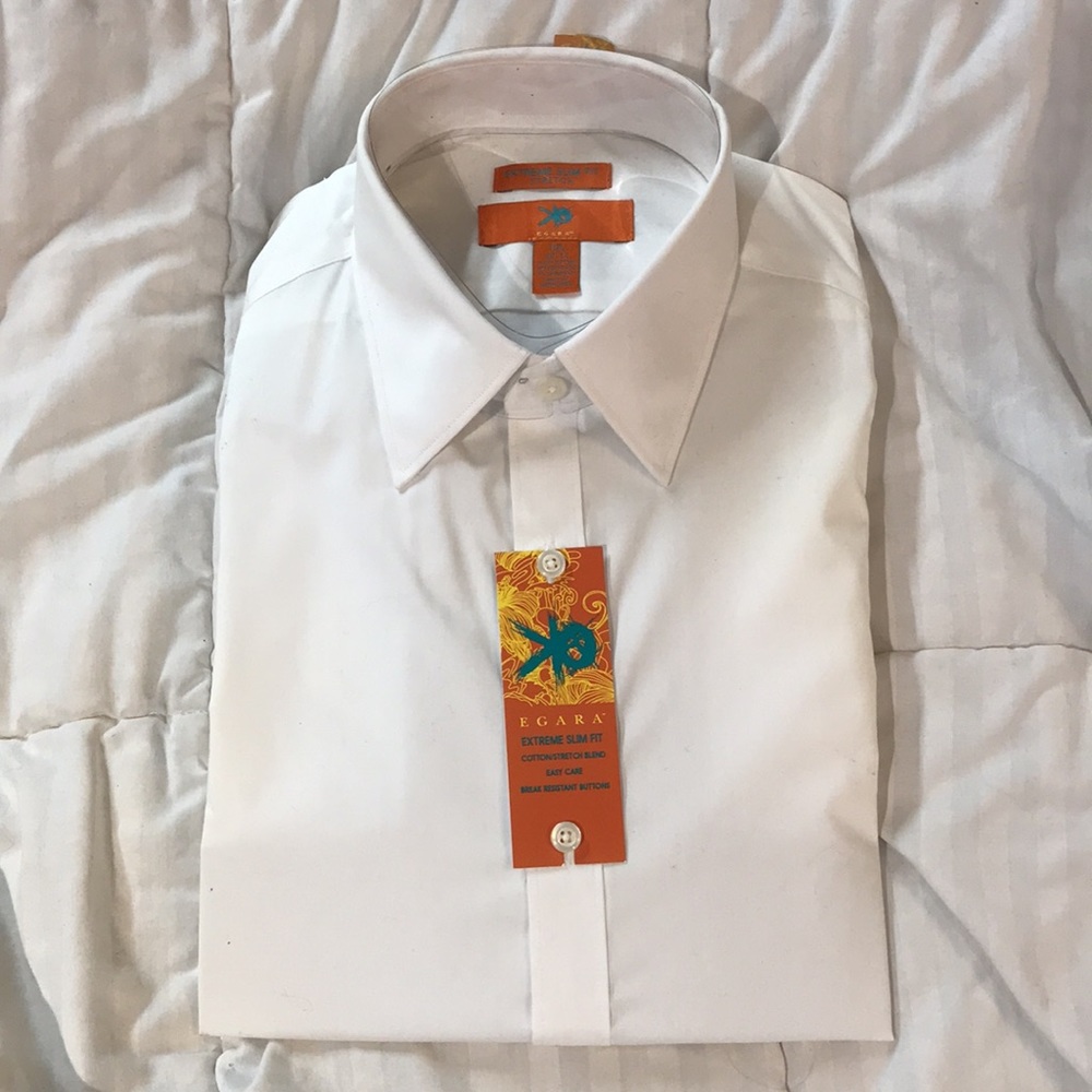 Mens White Dress Shirt 15 1/2 32-33